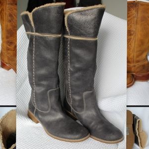 Timberland Tall Grey Leather Winter Boot